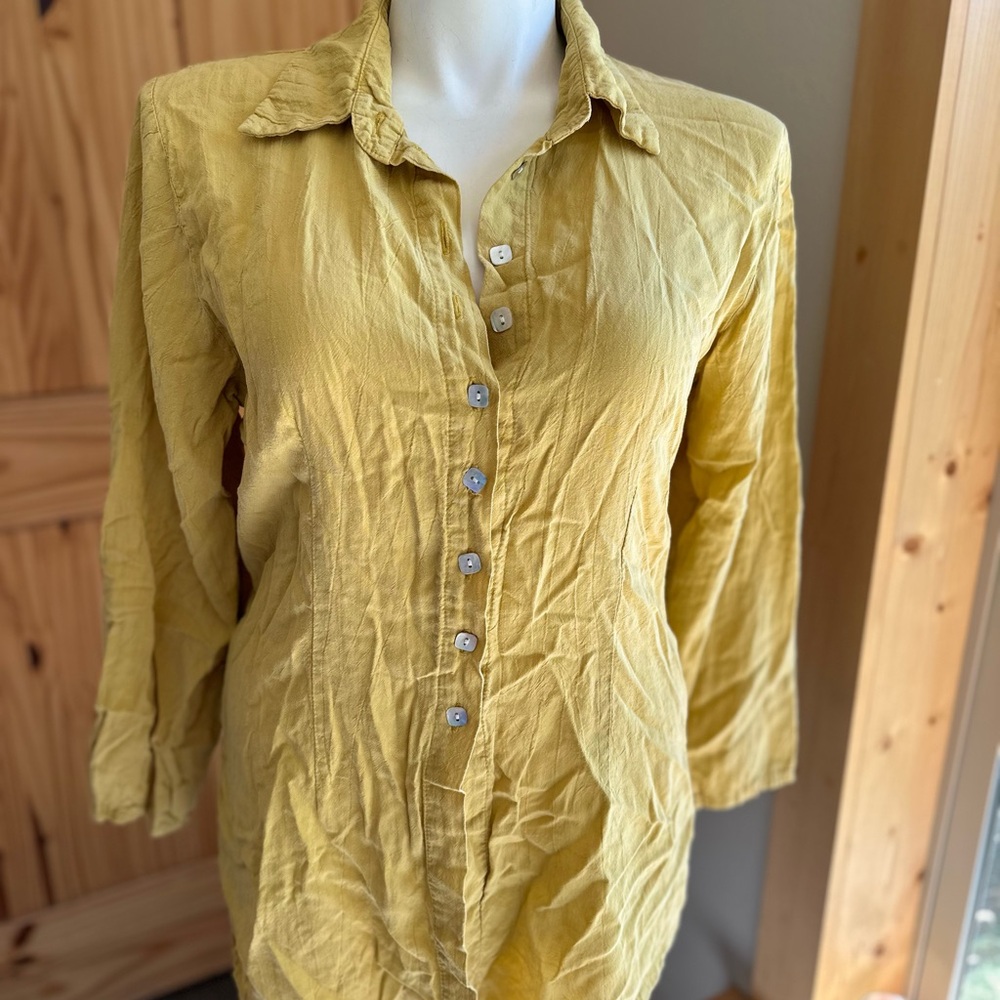Yellow Button-Up Women's Top